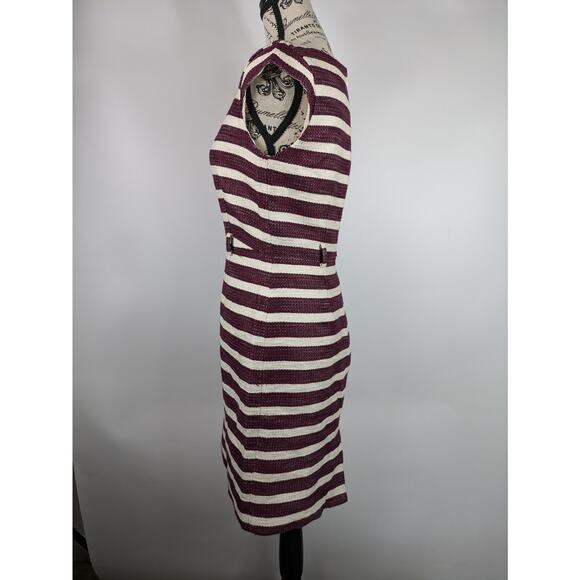 Womens Size 2 Dress Banana Republic Maroon Striped Pencil Dress Knee Length Zip - Picture 2 of 12